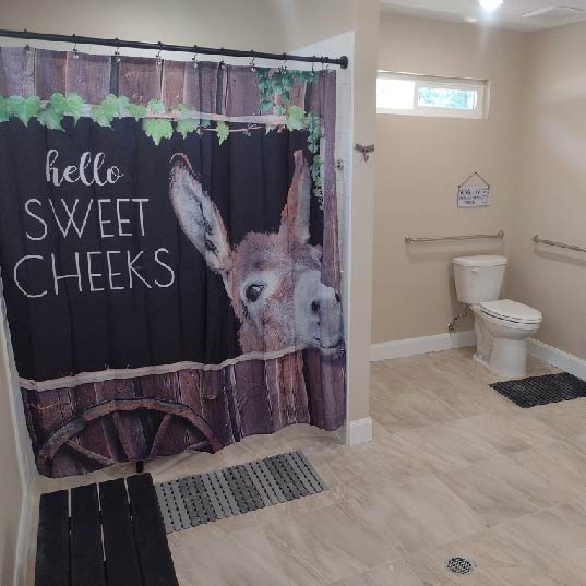 Large Restrooms with Showers at Rocking R's RV Ranch Large Restrooms with Showers at Rocking R's RV Ranch